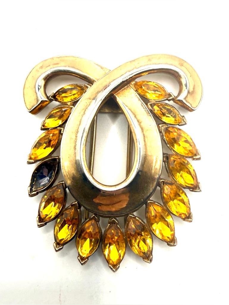 Vintage Crown Trifari Fur Clip Patent Pending C Late 1930s1940s